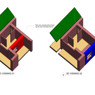 3D-visualisering af tilbygning til villa i Hvidovre