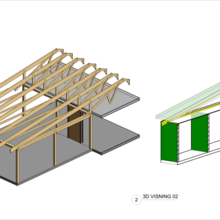 3D-visualisering af tilbygning til villa i Skibby